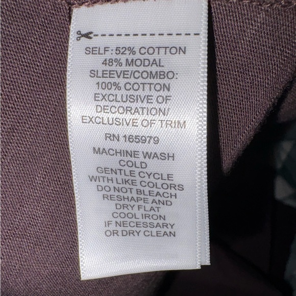 Cupio Chocolate/Plum Mandarin Collar Ruffled Blouse - Picture 8 of 8